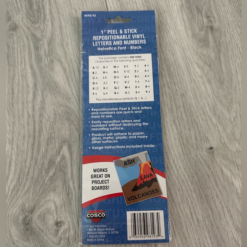 Cosco Vinyl Repositionable Letters & Numbers - Picture 2 of 2